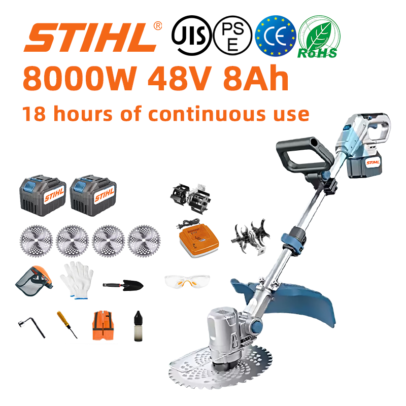 (Duração da bateria: 18 horas) Corta-relva sem escovas de 8000 W * 1 + bateria de 48 V 8,0 Ah * 2 + carregador * 1 + lâminas de serra circular * 4 + charrua * 1 + pá * 1 + luvas * 1 + óculos de segurança * 1 + capacete * 1 + chave de fendas de proteção * 1 + óleo de proteção * 1 + chave de fendas de ângulo reto * 1 + óleo lubrificante * 1 + caixa de ferramentas * 1