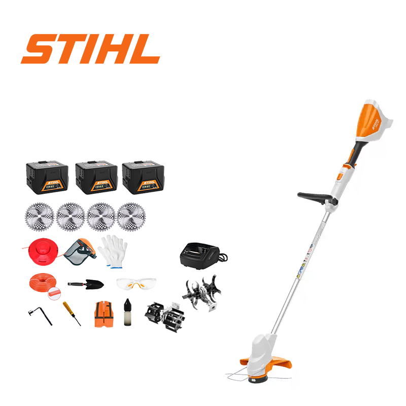 (28 horas de duração da bateria) Cortador de relva sem escovas de 10000 W * 1 + bateria de 64 V 10,0 Ah * 3 + carregador * 1 + roda lateral * 1 + roda auxiliar * 1 + lâminas de serra circular * 4 + arado * 1 + corda de corte * 1 + disco de corte * 1 + pá * 1 + luvas de chave de fendas * 1 + chave de fendas * 1 + luvas * 1 + chave de fendas * 1 + parafuso * 1 + vestuário de proteção * 1 + óleo lubrificante * 1 + caixa de ferramentas * 1