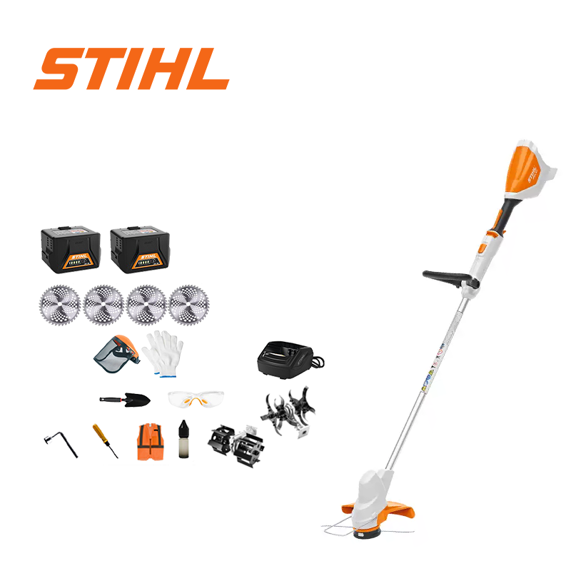 (Duração da bateria: 18 horas) Corta-relva sem escovas de 8000 W * 1 + bateria de 48 V 8,0 Ah * 2 + carregador * 1 + lâminas de serra circular * 4 + charrua * 1 + pá * 1 + luvas * 1 + óculos de proteção * 1 + capacete * 1 + chave de fendas de proteção * 1 + óleo de proteção * 1 + chave de fendas de ângulo reto * 1 + óleo lubrificante * 1 + caixa de ferramentas * 1
